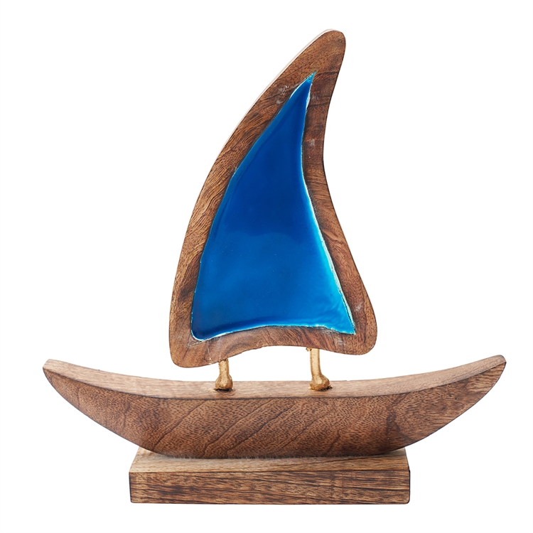 navy blue sailboat figurine
